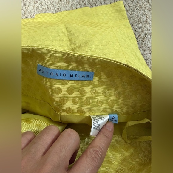 ANTONIO MELANI Yellow Textured Pencil Skirt size 2 - Picture 2 of 5